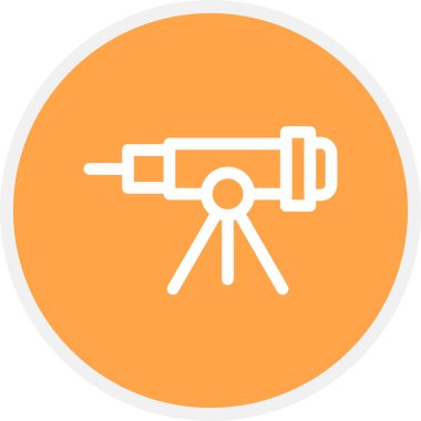 Teleskop Hattı Çemberi Basit Simge, Vektör İllüstrasyonu