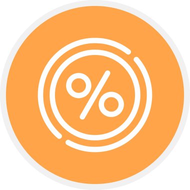 Yüzdelik Satır Çemberi Basit Simge, Vektör Resimleri