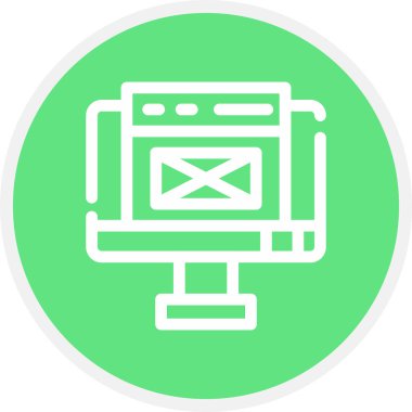 Web Tasarım Satırı Çemberi Basit Simge, Vektör İllüstrasyonu