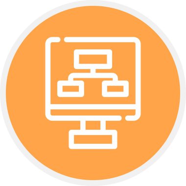 Sunum Satırı Çemberi Basit Simge, Vektör İllüstrasyonu