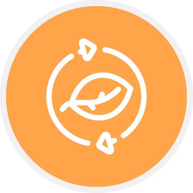 Yaprak Geri Dönüşüm Çizgisi Çemberi Basit Simge, Vektör Resimleri