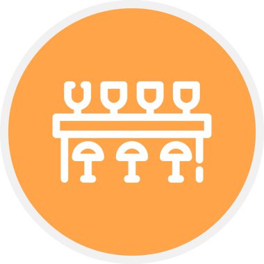 Çubuk Sayfa Satırı Çemberi Basit Simge, Vektör İllüstrasyonu