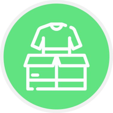 Kutu Satırı Çemberi Basit Simge, Vektör İllüstrasyonu