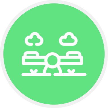 Tahterevalli Çizgisi Çemberi Basit Simge, Vektör Resimleri