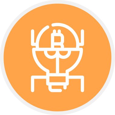 Kripto Para Çizgisi Çemberi Basit Simge, Vektör Resimleri