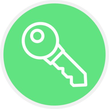 Anahtar Satırı Çemberi Basit Simge, Vektör İllüstrasyonu