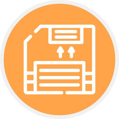 Disket Çizgisi Çemberi Basit Simge, Vektör Resimleri