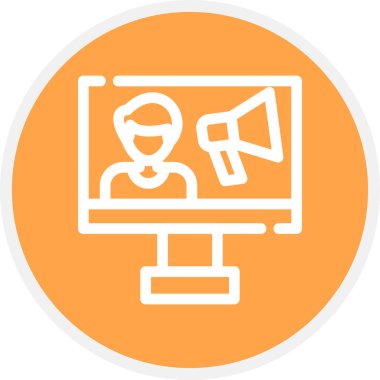 Reklam Satırı Çemberi Basit Simge, Vektör Resimleri