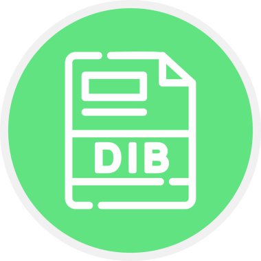 DIB Satır Çemberi Basit Simge, Vektör İllüstrasyonu