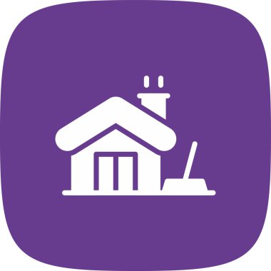 Ev Temizliği Basit Simgesi, Vektör İllüstrasyonu