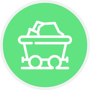 Kömür Hattı Çemberi Basit Simge, Vektör İllüstrasyonu