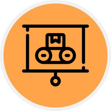 Makine Öğrenme Satırı Çemberi Basit Simge, Vektör Resimleri