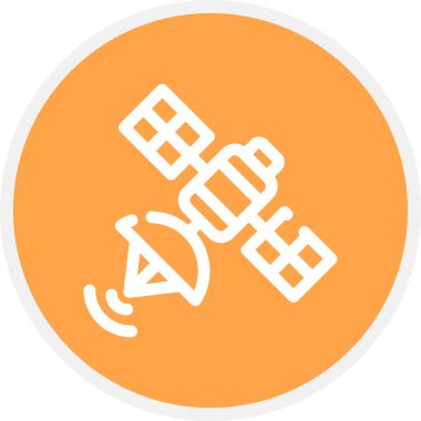 Uydu Çizgisi Çemberi Basit Simge, Vektör Resimleri