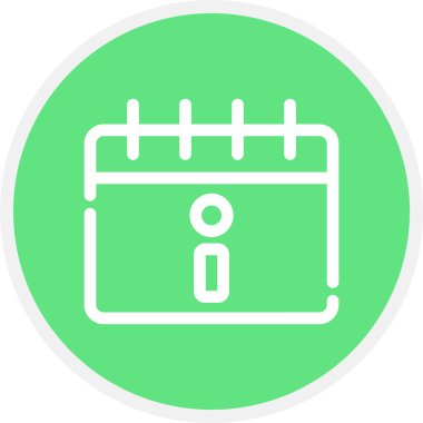 Takvim Satırı Çemberi Basit Simge, Vektör İllüstrasyonu