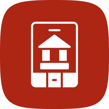 Bankacılık Uygulaması Basit Simge, Vektör İllüstrasyonu