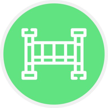 Beşik Satırı Çemberi Basit Simge, Vektör İllüstrasyonu