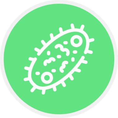 Bakteri Hattı Çemberi Basit Simge, Vektör İllüstrasyonu