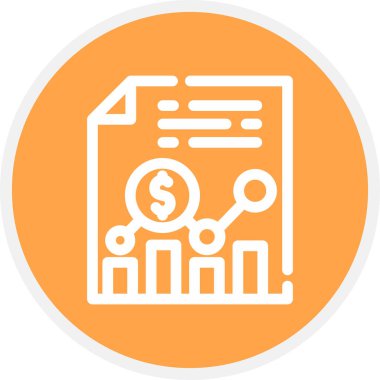 Dosya Satırı Çemberi Basit Simge, Vektör İllüstrasyonu