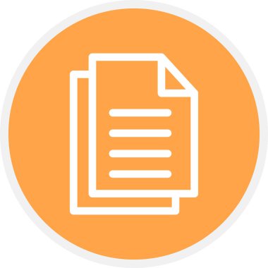 Kağıt Satırı Çemberi Basit Simge, Vektör İllüstrasyonu