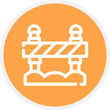 Yol Bloğu Satırı Çemberi Basit Simge, Vektör Resimleri