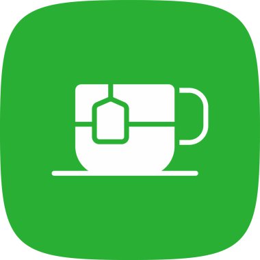 Sıcak İçecekler Basit Simge, Vektör İllüstrasyonu