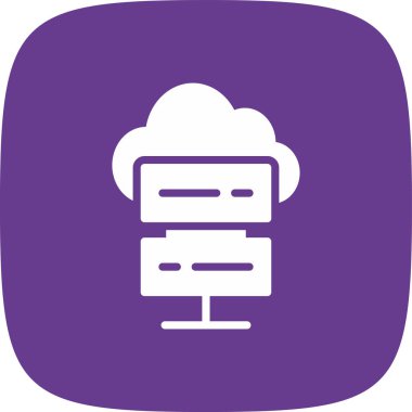 Bulut Hesaplama basit simgesi, vektör illüstrasyonu