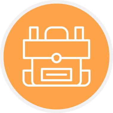 Poşet Hattı Çemberi Basit Simge, Vektör İllüstrasyonu