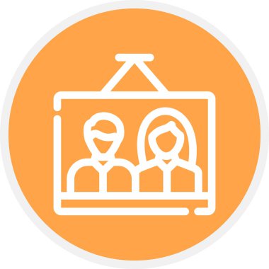 Çerçeve Çizgisi Çemberi Basit Simge, Vektör İllüstrasyonu