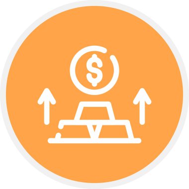 Altın Satır Çemberi Basit Simge, Vektör İllüstrasyonu