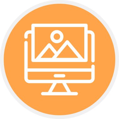 Çizim Çizgisi Çemberi Basit Simge, Vektör İllüstrasyonu