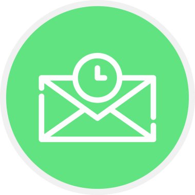 Zamanlayıcı Çizgisi Çemberi Basit Simge, Vektör İllüstrasyonu