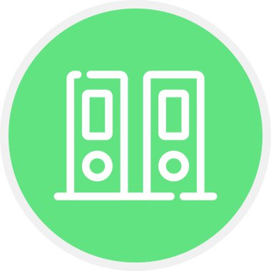 Dosya Satırı Çemberi Basit Simge, Vektör İllüstrasyonu