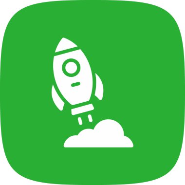 Arkaplanda roket simgesi izole edildi