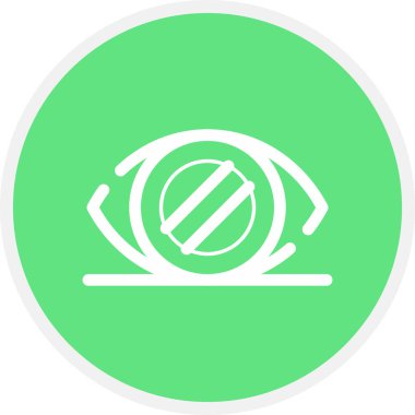 Glaucoma Çizgisi Çemberi Basit Simge, Vektör İllüstrasyonu