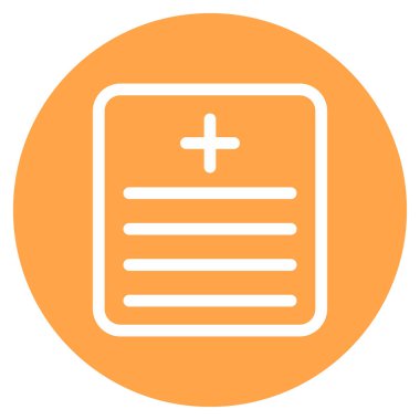 Tıbbi Rapor Satırı Çemberi Basit Simge, Vektör İllüstrasyonu