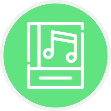 Müzik Eğitimi Satırı Çemberi Basit Simge, Vektör İllüstrasyonu