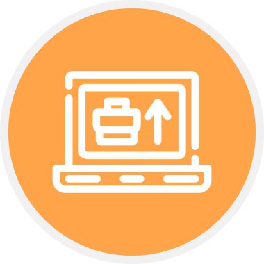 İş Tanıtım Hattı Çemberi Basit Simge, Vektör İllüstrasyonu