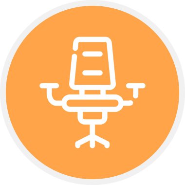 Masa Sandalyesi Satırı Çemberi Basit Simge, Vektör Resimleri