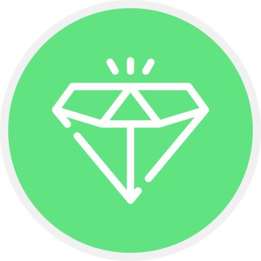 Elmas Çizgisi Çemberi Basit Simge, Vektör İllüstrasyonu