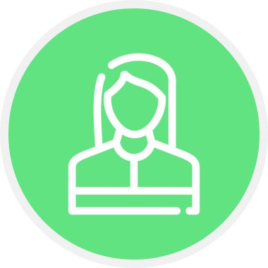 Sekreter Satırı Çemberi Basit Simge, Vektör İllüstrasyonu