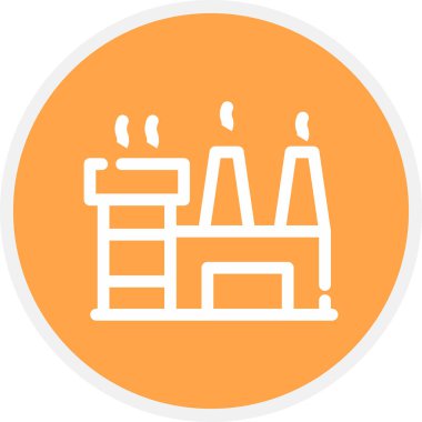 Fabrika Hattı Çemberi Basit Simge, Vektör İllüstrasyonu