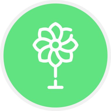 Çiçek Çizgisi Çemberi Basit Simge, Vektör İllüstrasyonu