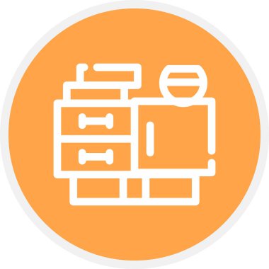 Tv Tablo Çizgisi Çemberi Basit Simge, Vektör Resimleri