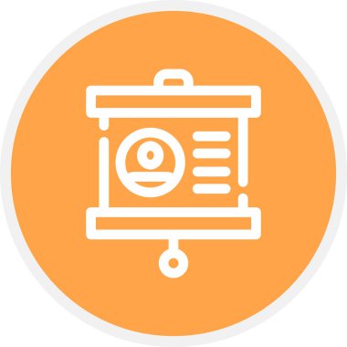 Sunum Satırı Çemberi Basit Simge, Vektör İllüstrasyonu