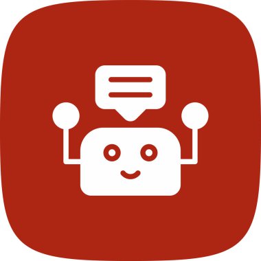 Chatbot Basit Simgesi, Vektör İllüstrasyonu