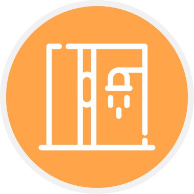 Duş Hattı Çemberi Basit Simge, Vektör İllüstrasyonu