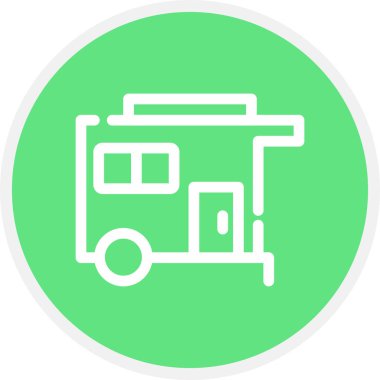 Karavan Hattı Çemberi Basit Simge, Vektör İllüstrasyonu