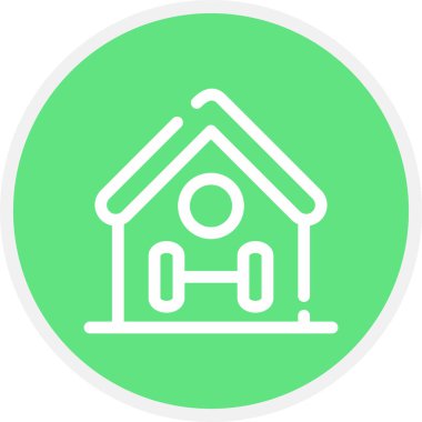 Ev Çalışması Satırı Çemberi Basit Simge, Vektör Resimleri