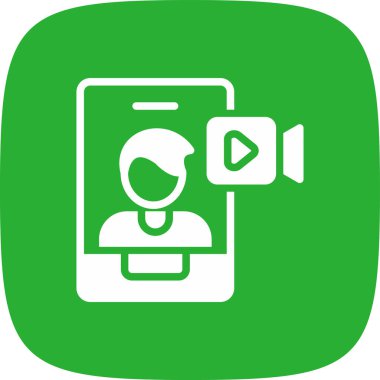 Video Sohbeti Basit Simgesi, Vektör İllüstrasyonu