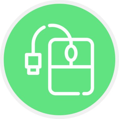 Bilgisayar Fare Çizgisi Çemberi Basit Simge, Vektör Resimleri